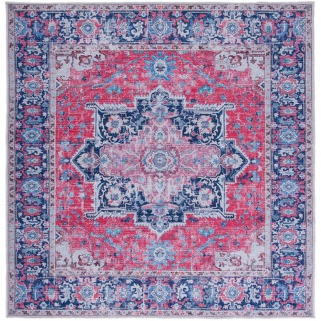 Safavieh 6 ft. 7 in. x 6 ft. 7 in. Serapi Power Loomed Square Area Rug Red & Navy SEP323Q-7SQ
